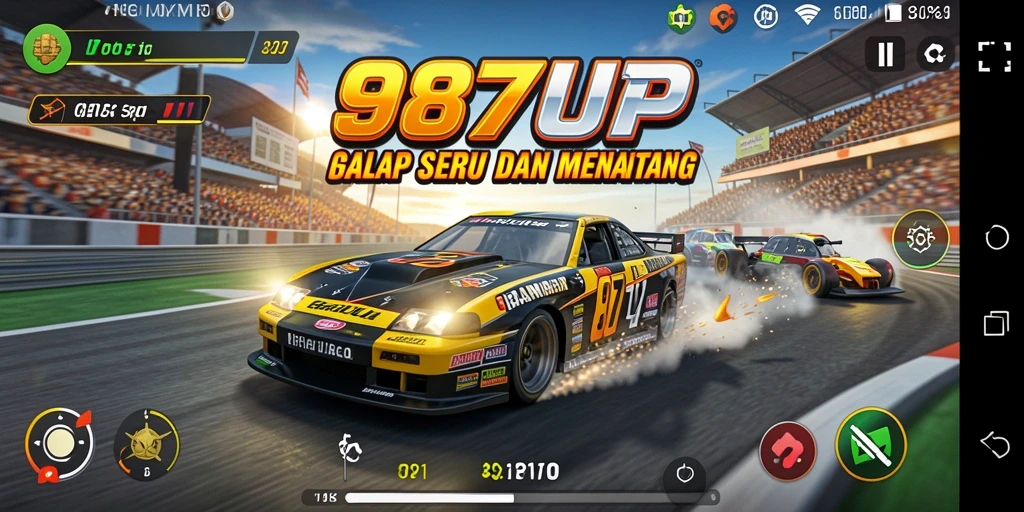 Gameplay balap yang seru dan mendebarkan di 987UP.