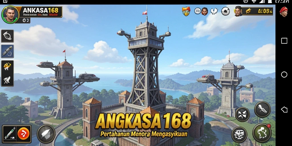 Tampilan menarik dari gameplay Tower Defense ANGKASA168.