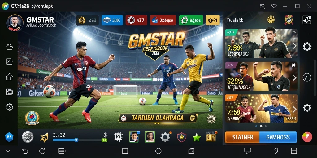 Tampilan utama GMSTAR menampilkan berbagai opsi taruhan olahraga.