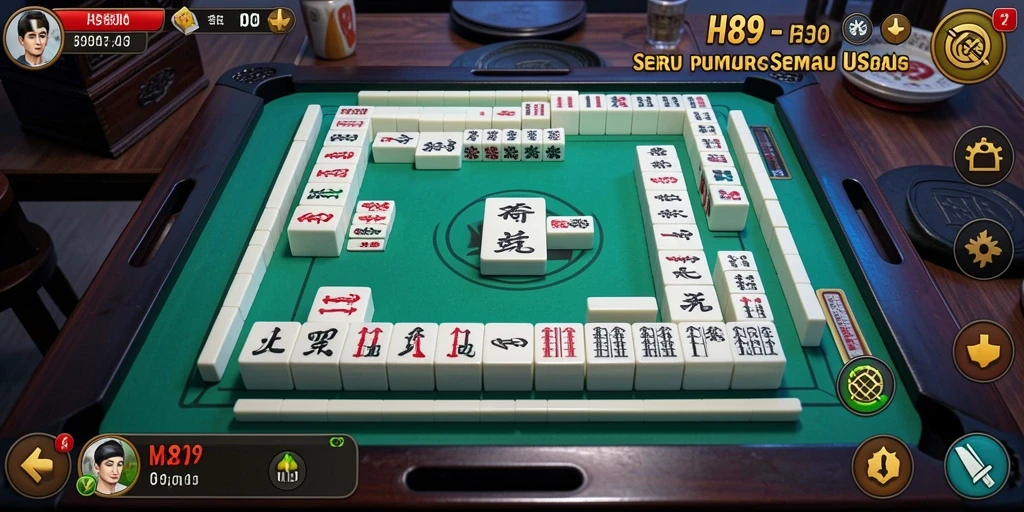 Tampilan gameplay menarik dari H89 ketika bermain Mahjong.