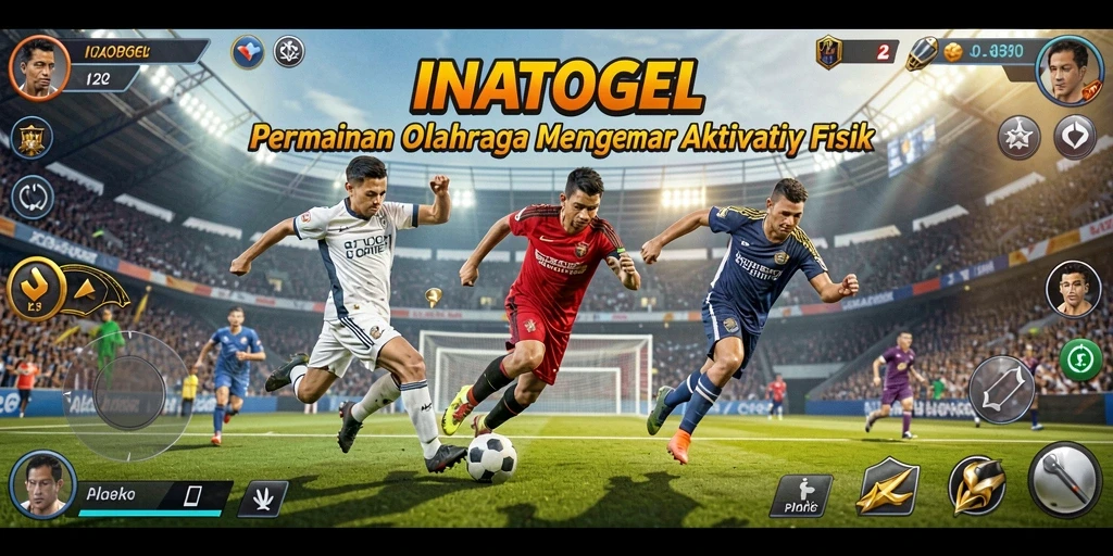 Screenshot utama INATOGEL menampilkan aksi seru dalam permainan olahraga.