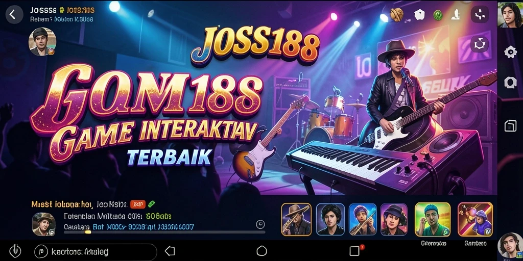 Screenshot utama JOSS188 menampilkan gameplay menarik dengan musik interaktif.
