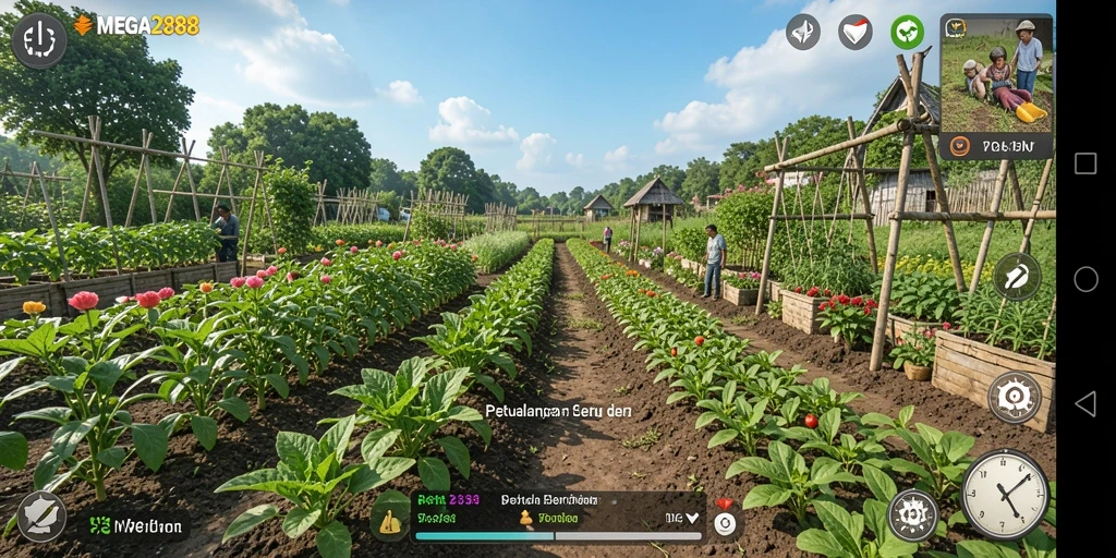 Gameplay MEGA288 yang seru dan interaktif dalam pertanian.