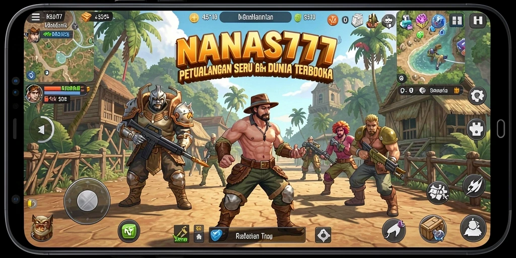 Screenshot gameplay NANAS777 menampilkan petualangan epik dalam dunia terbuka.