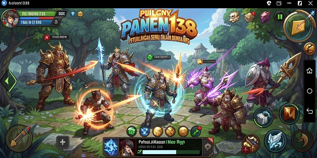 Screenshot utama memperlihatkan aksi seru dalam game RPG.