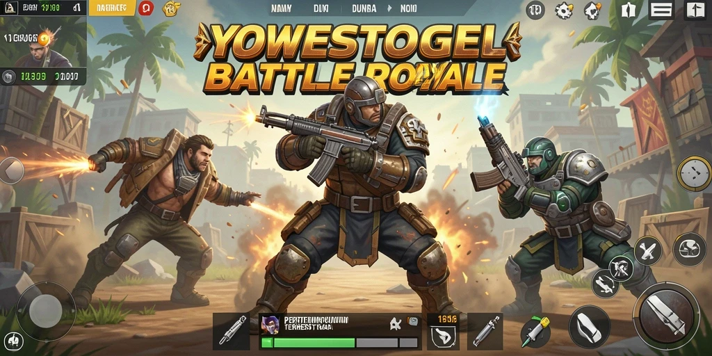 Gameplay seru di YOWESTOGEL dengan aksi pertempuran intens.